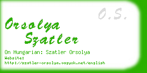 orsolya szatler business card